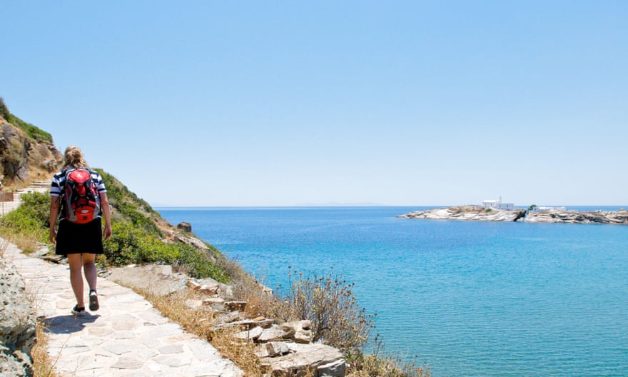 The trail to Chrysopigi, Sifnos.