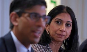 Rishi Sunak visit to Greater Manchester<br>Prime Minister Rishi Sunak and Home Secretary Suella Braverman during a visit to a hotel in Rochdale, Greater Manchester, for a meeting of the Grooming Gangs Taskforce. Picture date: Monday April 3, 2023. PA Photo. See PA story POLITICS Abuse. Photo credit should read: Phil Noble/PA Wire