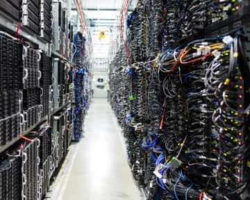 Data centre with wires hanging out