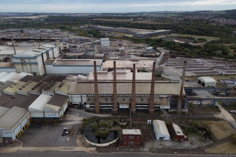An aerial photograph taken with a drone of the Liberty Steel works in Rotherham.