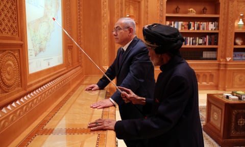 Israeli prime minister Benjamin Netanyahu with the Sultan of Oman, Qaboos bin Said Al Said, in Muscat in October 2018. 