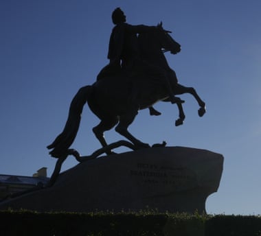The equestrian statue of Peter the Great, known as the Bronze Horseman, St Petersburg.