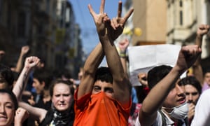 Protests in Gezi park, near Taksim Square in Istanbul, Turkey, in June 2013.