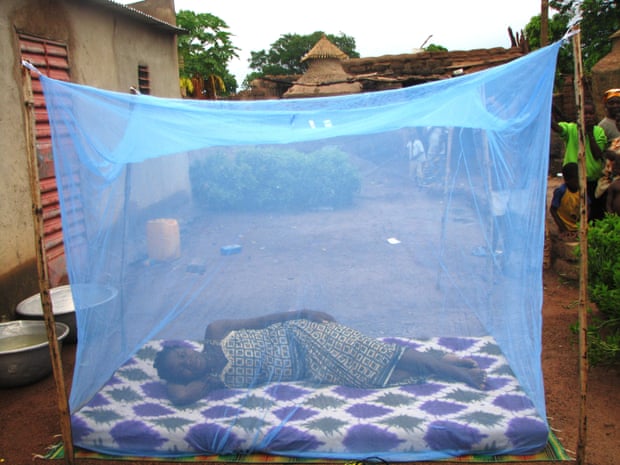 Villagers in Burkina Faso often sleep outside because of the heat, raising the risk of mosquito bites.