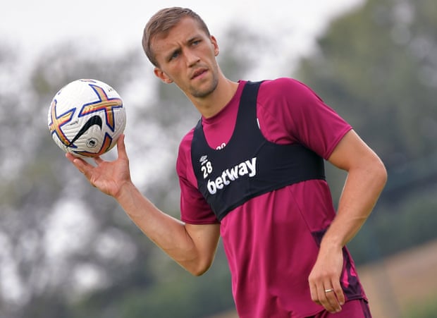 Tomas Soucek during training on Wednesday.