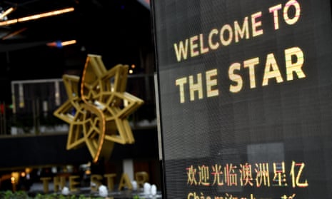 Signage at The Star Casino in Pyrmont, Sydney.