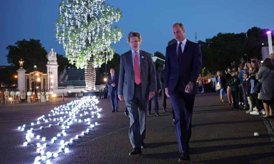 Prince William (right) at the ceremony for the lighting of the principal beacon at Buckingham Palace.