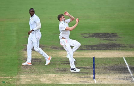 Bowling shootout looms as same but different Australia and South Africa renew Test rivalry | Australia cricket team 5 Lungi Ngidi (left) and Anrich Nortje (right) at Allan Border Field earlier this week.