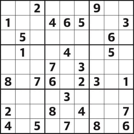 sudoku 4835 easy life and style the guardian