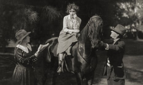Screen queen... Alice Guy-Blaché (left) directs a film in 1918.