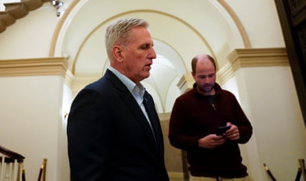 US House speaker Kevin McCarthy stops to speak with reporters after reaching a tentative deal to raise the United States’ debt ceiling
