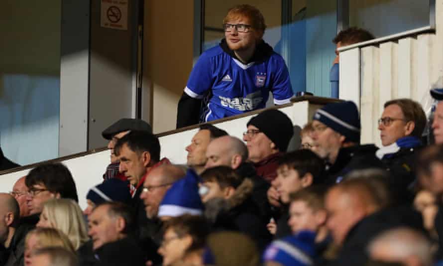 Ed Sheeran watches his team play Sheffield United.