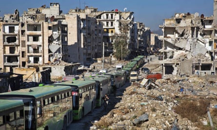 An evacuation operation from the embattled city of Aleppo on December 15 2016.