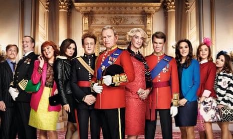The Windsors: (l-r) Edward, Andrew, Sarah Ferguson, Pippa Middleton, Harry, Charles, Camilla, Wills, Kate, Beatrice and Eugenie.