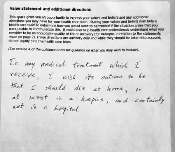 A section of Michael Clanchy’s advanced decision document