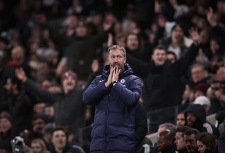 Chelsea manager Graham Potter reacts with dismay during their Premier League match against Fulham at Craven Cottage, which the home side won 2-1