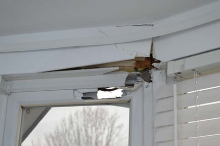 Damage to a window frame