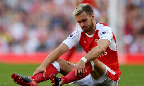 Aaron Ramsey sustained his latest hamstring injury in Arsenal’s 4-3 loss to Liverpool on the opening day of the season