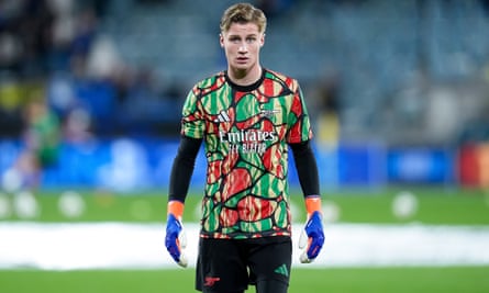 Jack Porter looks on during the Champions League match between Atalanta and Arsenal