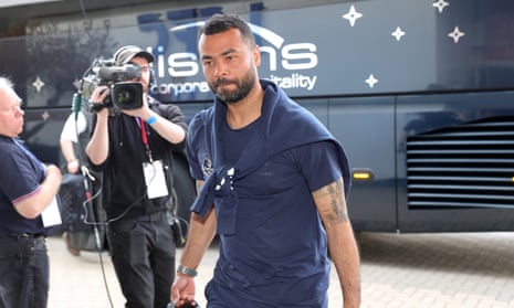 Everton first team coach Ashley Cole arriving for Premier League match at Leicester