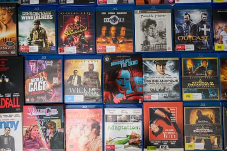 A wall full of DVDs