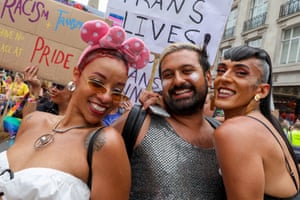 Revellers at the Pride parade in London