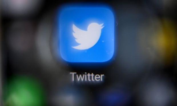 Twitter logo on screen