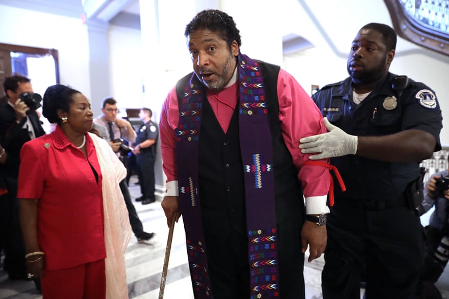 William Barber is arrested in July 2017 for protesting against GOP efforts to repeal Obamacare.