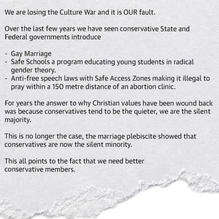 A tear-out of a document that starts: ‘We are losing the Culture War and it is OUR fault’