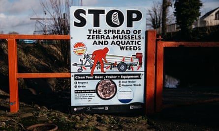 Mussel warning signs at Ballyronan marina