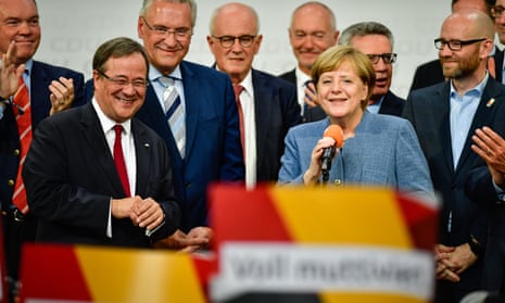 Christian Democrat Angela Merkel, Joachim Herrmann, Armin Laschet and other members of CDU