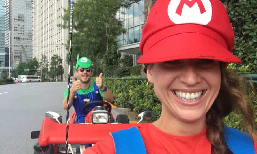 Our writer dressed as Mario and her boyfriend as his sidekick, Luigi
