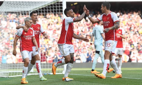 Gabriel Jesus adds a fourth goal for The Gunners.