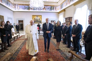 Pope Francis meets United States President Joe Biden.
