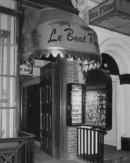The entrance to Le Beat Route in Soho, 1984.
