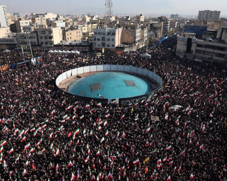 Iranians gather in Tehran to show support for the new supreme leader