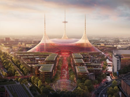 An impression of how the new Manchester United stadium could look.