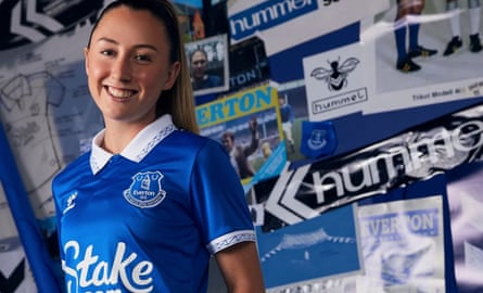 Clare Wheeler in Everton’s new home kit