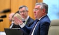 Australian Agriculture Minister Murray Watt speaks during Senate Estimates at Parliament House in Canberra, Thursday, May 30, 2024. (AAP Image/Lukas Coch) NO ARCHIVING