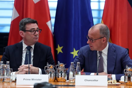 Andy Burnham with Friedrich Merz in Berlin after Burnham ‘opened the door to Britain rejoining the EU’