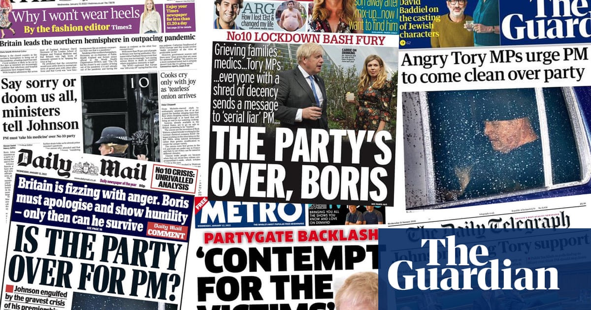 ‘The party’s over, Boris’: what the papers say about Johnson’s No 10 crisis