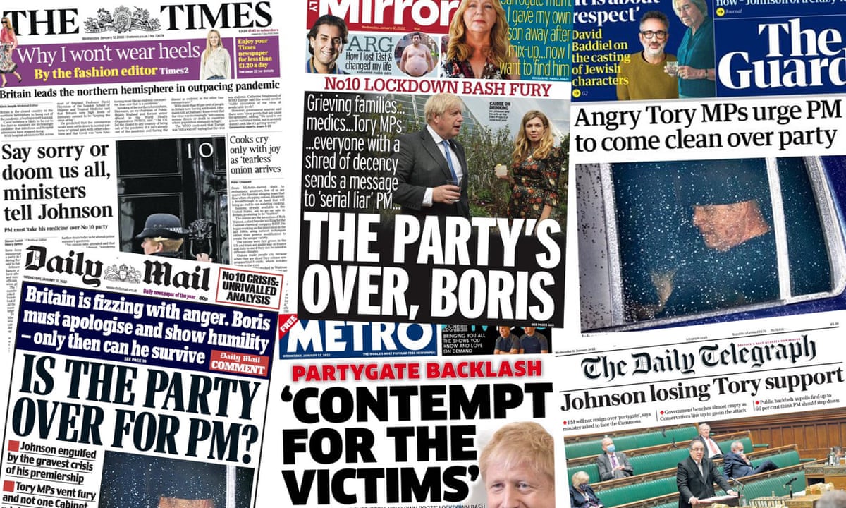 The Party S Over Boris What The Papers Say About Johnson S No 10 Crisis Boris Johnson The Guardian The Party S Over Boris What The Papers Say About Johnson S No 10 Crisis Boris Johnson The Guardian