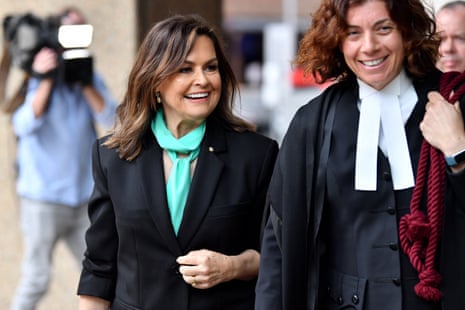 Lisa Wilkinson (left) and her barrister Sue Chrysanthou (right) arrive at the federal court in Sydney today.