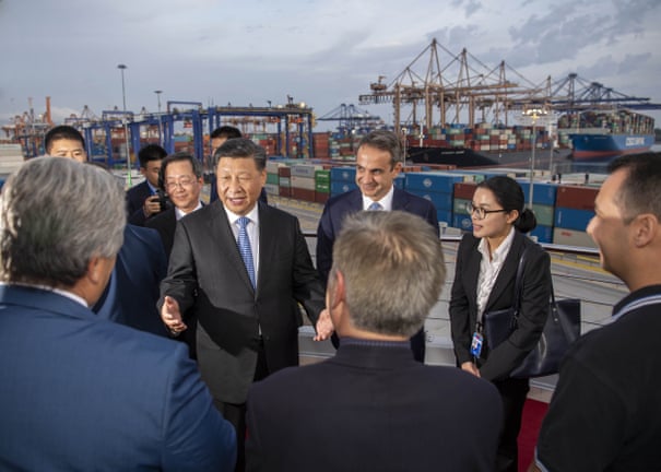 Xi Jinping visits the Greek port of Piraeus earlier this month