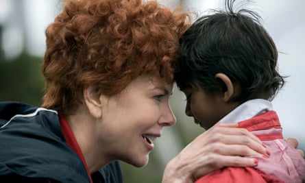 Nicole Kidman as Sue Brierley and Sunny Pawar as the young Saroo in Lion.