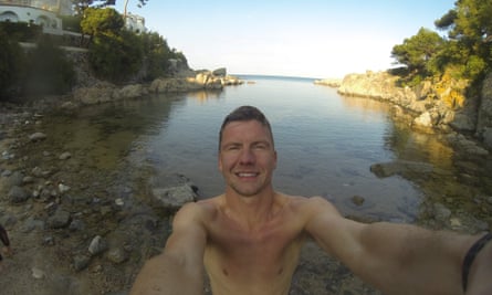 Jonathan Cowie swimming on the Costa Brava
