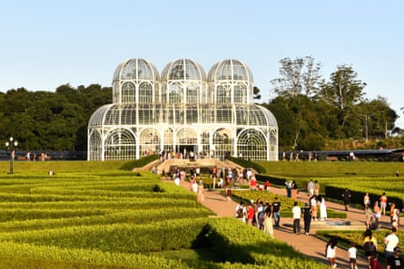people visit a botanical garden