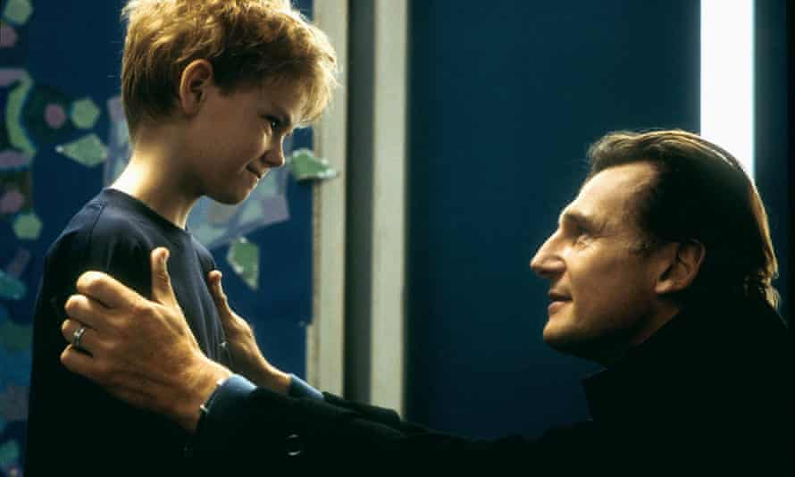 Brodie-Sangster with Liam Neeson in Love Actually.