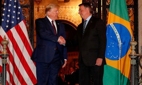 Donald Trump and Jair Bolsonaro at Trump’s Mar-a-Lago residency, Florida.