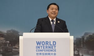 Lu Wei, the former top official for internet censorship in China, speaking at the second annual World Internet Conference in Zhejiang province in 2015. 